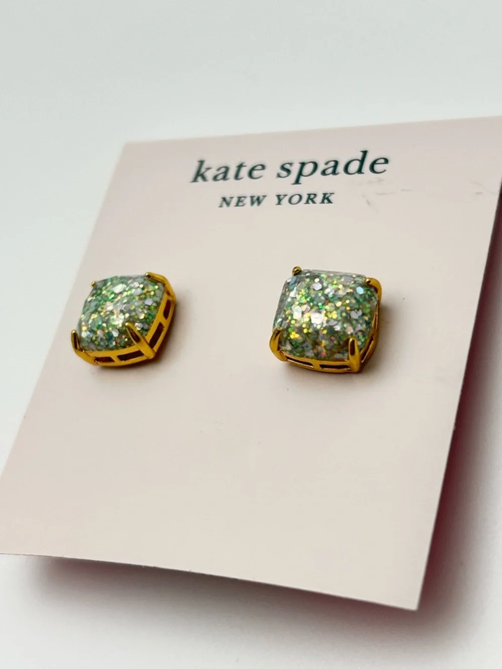 Kate Spade Iridescent Glitter Gumdrop Earrings NWT